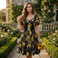 ⏰LIMITED TIME 50% OFF!🔥Women's Print Puff Sleeve Dress