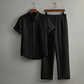 👔 LIMITED-TIME 50% OFF! ✨ Men's Textured 2-Piece Set – Shirt & Pants, Breathable, Coordinated 🧳