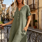 Women's Casual V-Neck Tunic Dress with Pockets