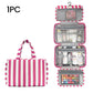 🔥🔥Hot seller recently!🥳Striped Hanging Toiletry Bag – 4 Transparent Compartments, Water-Resistant, Foldable Tote with Hook, Travel Organiser for Cosmetics & Toiletries, Multiple Colours