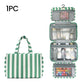 🔥🔥Hot seller recently!🥳Striped Hanging Toiletry Bag – 4 Transparent Compartments, Water-Resistant, Foldable Tote with Hook, Travel Organiser for Cosmetics & Toiletries, Multiple Colours