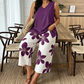 🔥New Arrivals🔥Women's Asymmetrical Top & Floral Capri Pants Set
