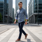 📢📢40% OFF !! ⏰Men's Modern Fit Windowpane Shirt
