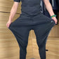 Men's Casual Sports Short Sleeve Long Pants Two-Piece Set