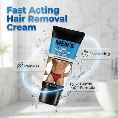 🧔💨 Men's Gentle Hair Removal Cream – No Razor, No Pain, No Irritation | Smooth in 5 Mins ⏱️✨