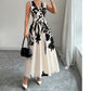 ⏳Limited-time 50% off⏰Women's Floral Print V-Neck Twisted Waist Maxi Dress👗
