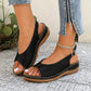 Women’s Vintage Peep-Toe Comfort Sandals