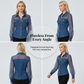 👕Women's Mesh Patchwork Denim Top– Elegant Tailored Waist Chic Top✨