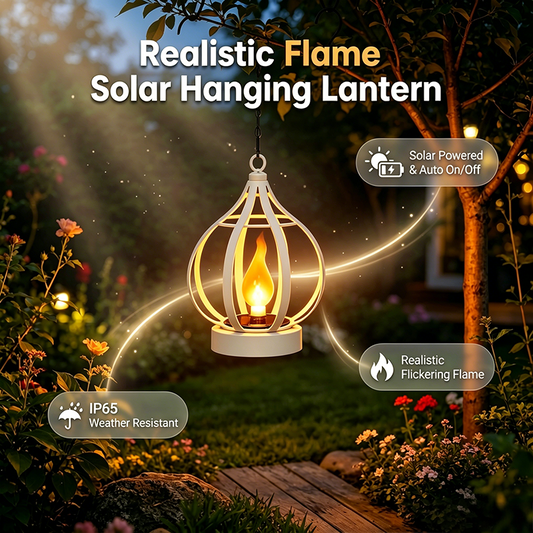 Realistic Flame Solar Hanging Lantern