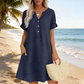👗Last Day Special Price ￡17.99!!✨Women's Casual V-Neck Cotton Linen Dress with Pockets