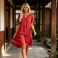 👗Last Day Special Price ￡17.99!!✨Women's Casual V-Neck Cotton Linen Dress with Pockets