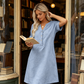👗Last Day Special Price ￡17.99!!✨Women's Casual V-Neck Cotton Linen Dress with Pockets
