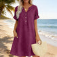 👗Last Day Special Price ￡17.99!!✨Women's Casual V-Neck Cotton Linen Dress with Pockets