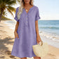 👗Last Day Special Price ￡17.99!!✨Women's Casual V-Neck Cotton Linen Dress with Pockets