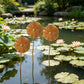 Antique Iron Lotus Leaf Garden Stake