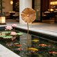 Antique Iron Lotus Leaf Garden Stake