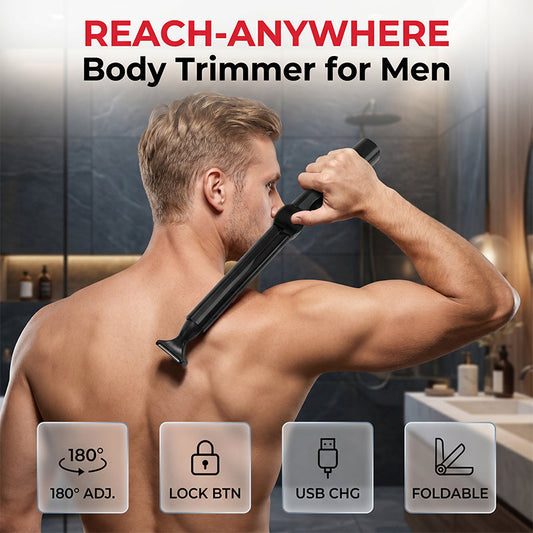 🥳2026 HOT SALE🥳💞50K+ SOLD!🪒💪 50% OFF! Reach-Anywhere Body Trimmer – Extendable handle, precision heads. Trim back, chest & legs yourself – no help needed! 🧔✨