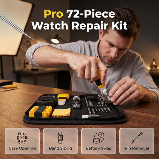 ⌚ 50% OFF NOW! 🔧 Complete 72-Piece Watch Repair Kit – Precision tools, organized case & universal fit – Fix, adjust & revive any watch 🛠️
