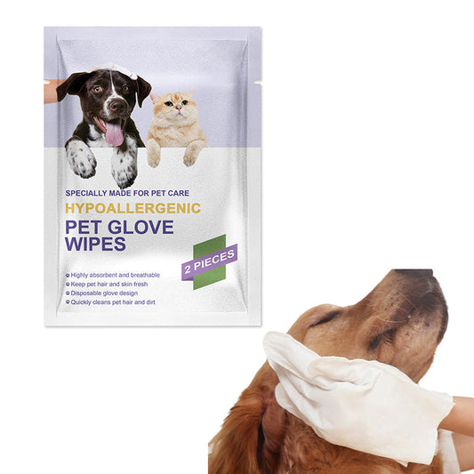 💥【50% OFF】🔥 Pet Cleaning Glove Wipes | Gentle & Easy Cleaning | Hypoallergenic Formula with Oatmeal & Coconut Oil | Deep Cleaning & Loose Fur Removal | Lemon Scent to Eliminate Odors | Hygienic & Disposable | Suitable for Cats & Dogs 🐾