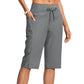 Women's Casual Drawstring Knee-Length Capri Pants