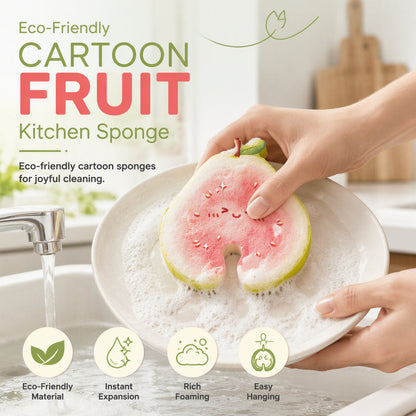 Cute Fruit Shaped Dishwashing Sponge Scrubber