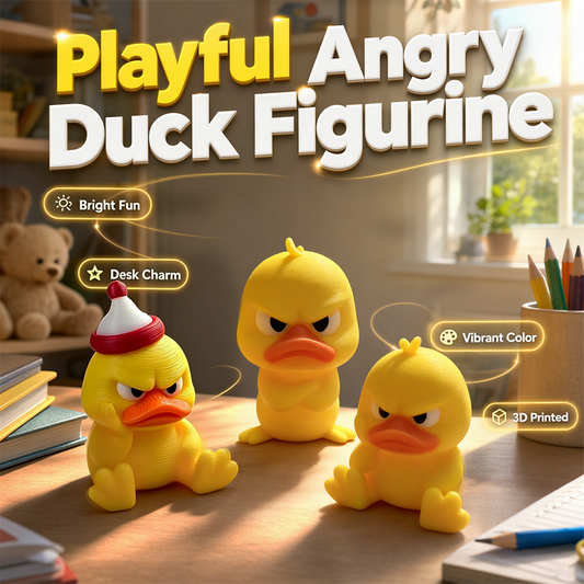 3D Printed Angry Yellow Duck Desk Toy