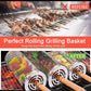Rolling Grilling Basket for Outdoor BBQ