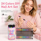 💅24-Color Dual-Tip Nail Art Pens – Easy DIY Nail Designs