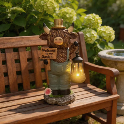 Solar Powered Highland Cow Night Light