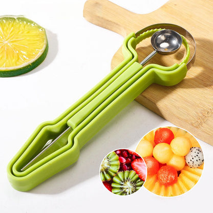 🍉2026 HOT SALE🥳💞50K+ SOLD! 🛡️3-in-1 Stainless Steel Melon Baller Scoop Tool Kit