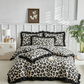 Leopard Print Ruffled Duvet Cover Set