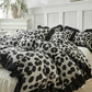 Leopard Print Ruffled Duvet Cover Set