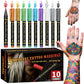 Cosmetic Grade Temporary Tattoo Markers for Skin, 10/15 Vibrant Colors Flexible Brush Tip Pens,, High Detail, Face Makeup Halloween, None Toxic, Office Stationery Writing Tool