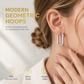 Geometric Stainless Steel Huggie Hoop Earrings