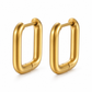 Geometric Stainless Steel Huggie Hoop Earrings