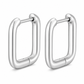 Geometric Stainless Steel Huggie Hoop Earrings