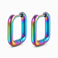 Geometric Stainless Steel Huggie Hoop Earrings