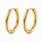 Geometric Stainless Steel Huggie Hoop Earrings