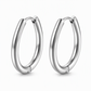 Geometric Stainless Steel Huggie Hoop Earrings