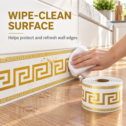 ⏳ Limited-Time Offer: 50% Off! Self-Adhesive 3D Skirting Board & Wall Trim – Waterproof, Flexible, 10 × 500 cm Roll