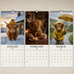 2027 Grumpy Highland Cows A4 Wall Calendar