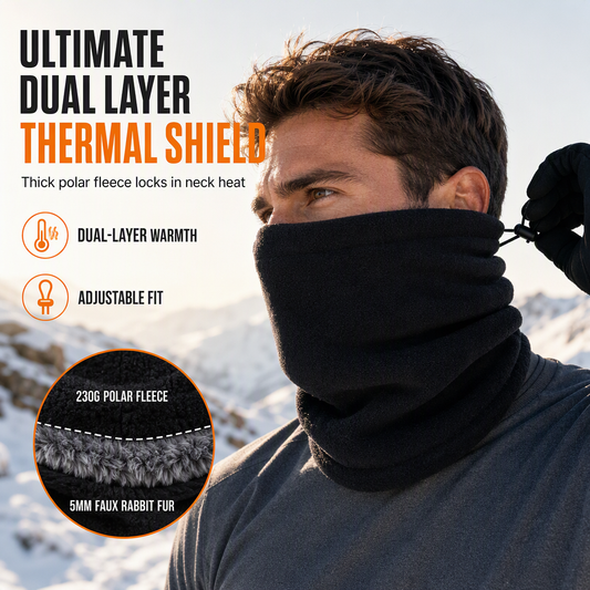 🧣 Winter Cycling Neck Warmer – Double-Layer Fleece Wind Protection