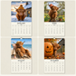 2027 Grumpy Highland Cows A4 Wall Calendar