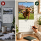 2027 Grumpy Highland Cows A4 Wall Calendar