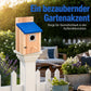 ✨ Weatherproof Wooden Outdoor Bird House – Solid Thickened Natural Timber with Sky Blue Slanted Roof, Predator-Safe Metal Reinforced Entry Guard & Round Resting Perch – 15×15×22cm for Bluebirds Wrens Finches & Songbirds 🏡