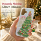 Christmas Tree Art Deco Glitter Casing - Shockproof TPU Cellphone Case with Anti-Slip Grip, Durable All-Around Protection