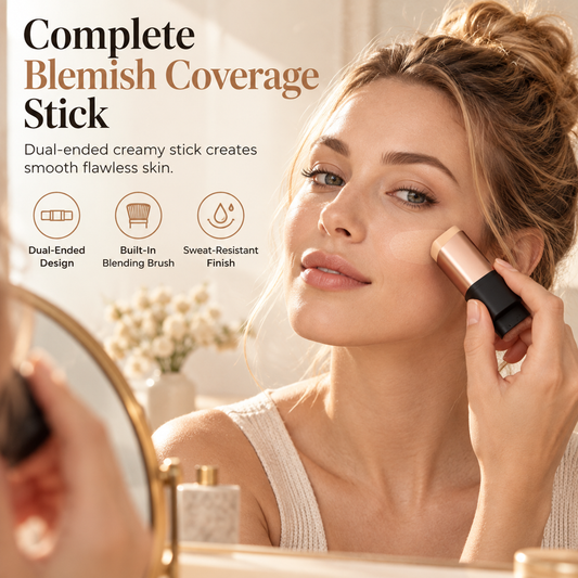 Double Ended Dewy Stick with Brush Long Lasting Flawless Coverage Concealer