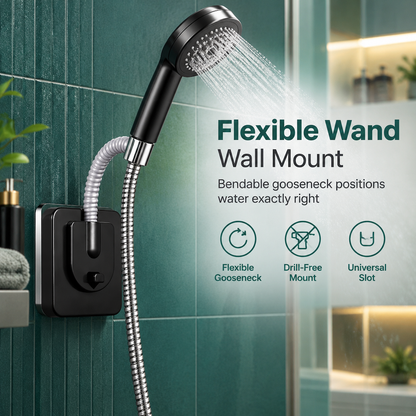 Universal Adjustable Holder No Drill Wall Mount Bathroom Showerhead Bracket