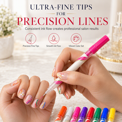 8 Colors Nail Art Fine Line Detail Drawing Liners Set