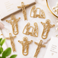 Gold Jesus Cross Bible Bookmarks and Paper Clips